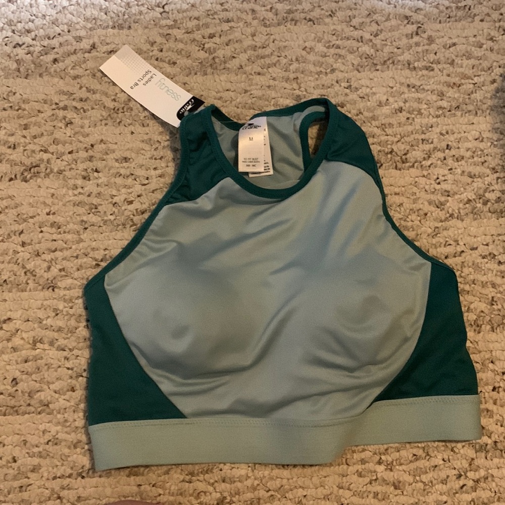 Green / blue padded sports bra